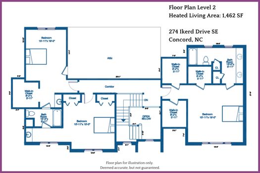 Floor Plan Level 2 - 274 Ikerd Drive SE, Concord, NC