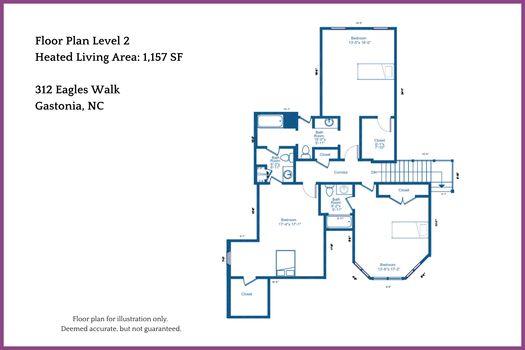 Floor Plan Level 2 - 312 Eagles Walk, Gastonia, NC
