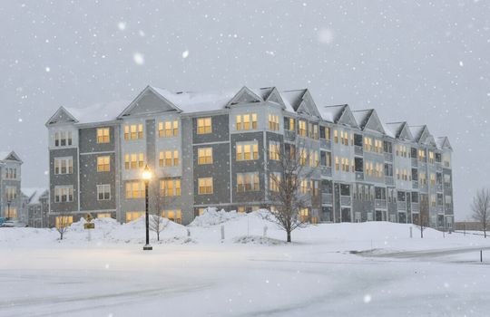 Peters Farm Rd. Westborough outside 2 snow falling