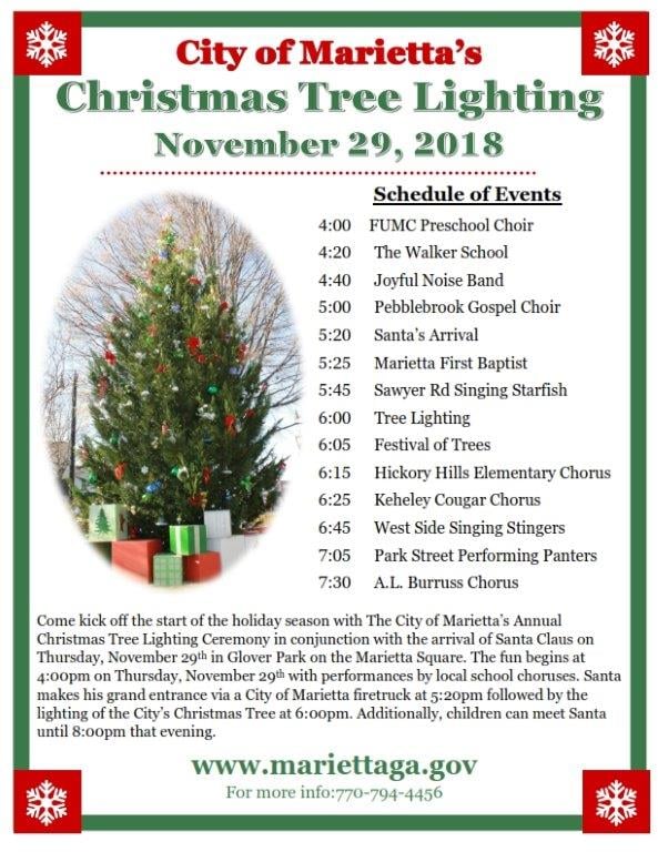 Marietta Christmas Tree lighting 2018