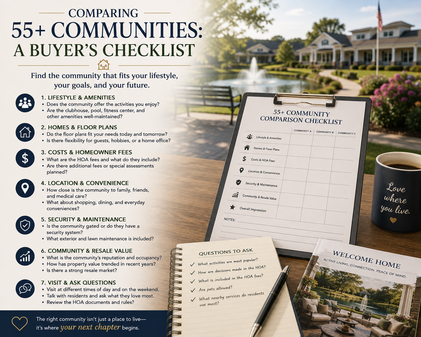 Comparing 55+ Communities: A Checklist | Marna Friedman