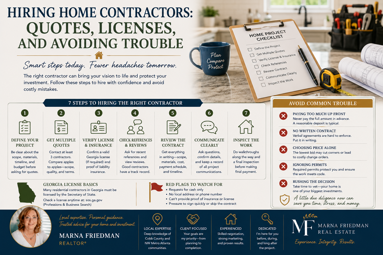 How to Hire a Contractor in Georgia | Marna Friedman