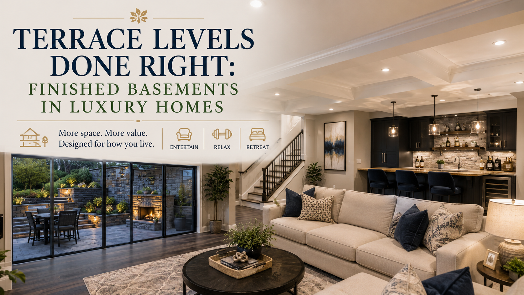 Luxury Terrace Levels and Finished Basements | Marna Friedman