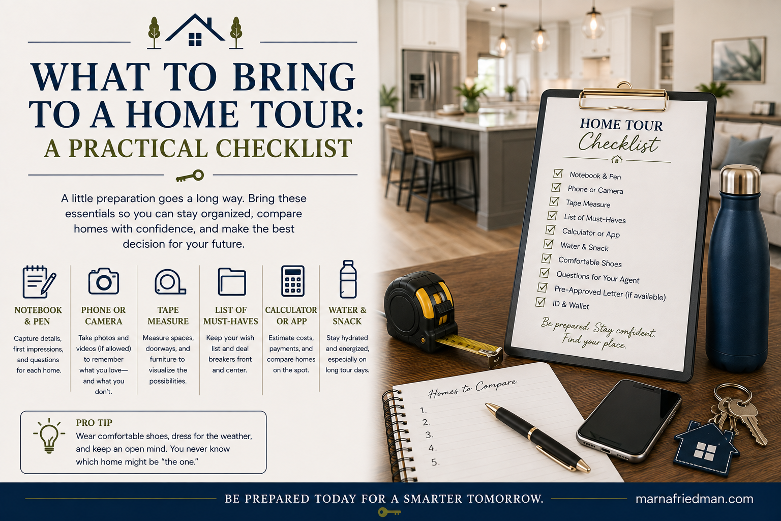 What to Bring to a Home Tour: A Buyer's Checklist | Marna Friedman
