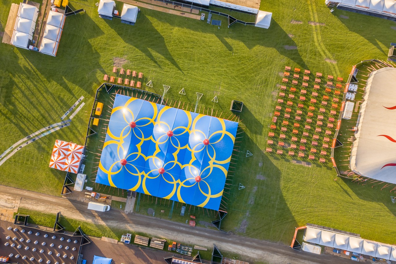 Aerial detail of festival site