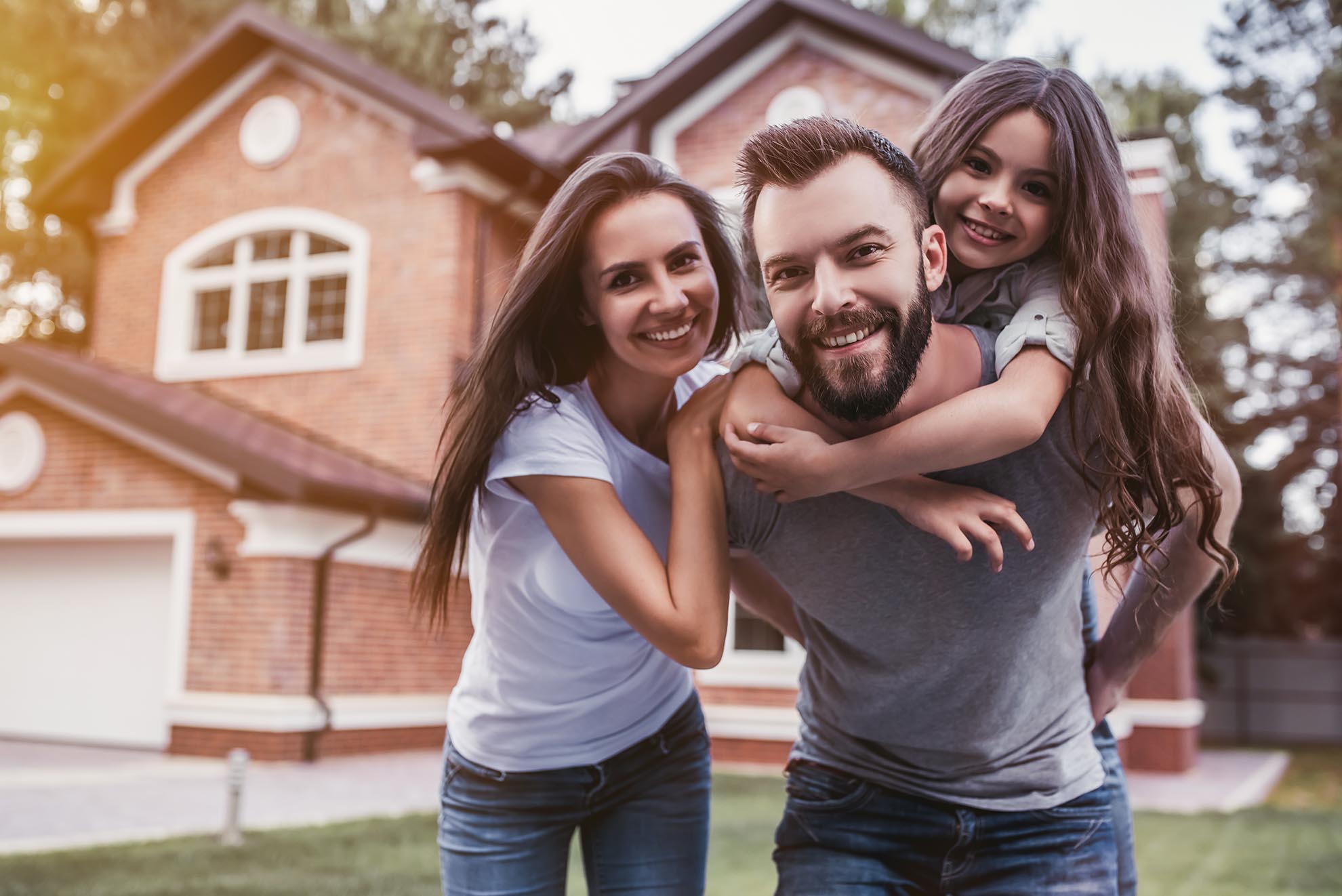 Happy family outdoors