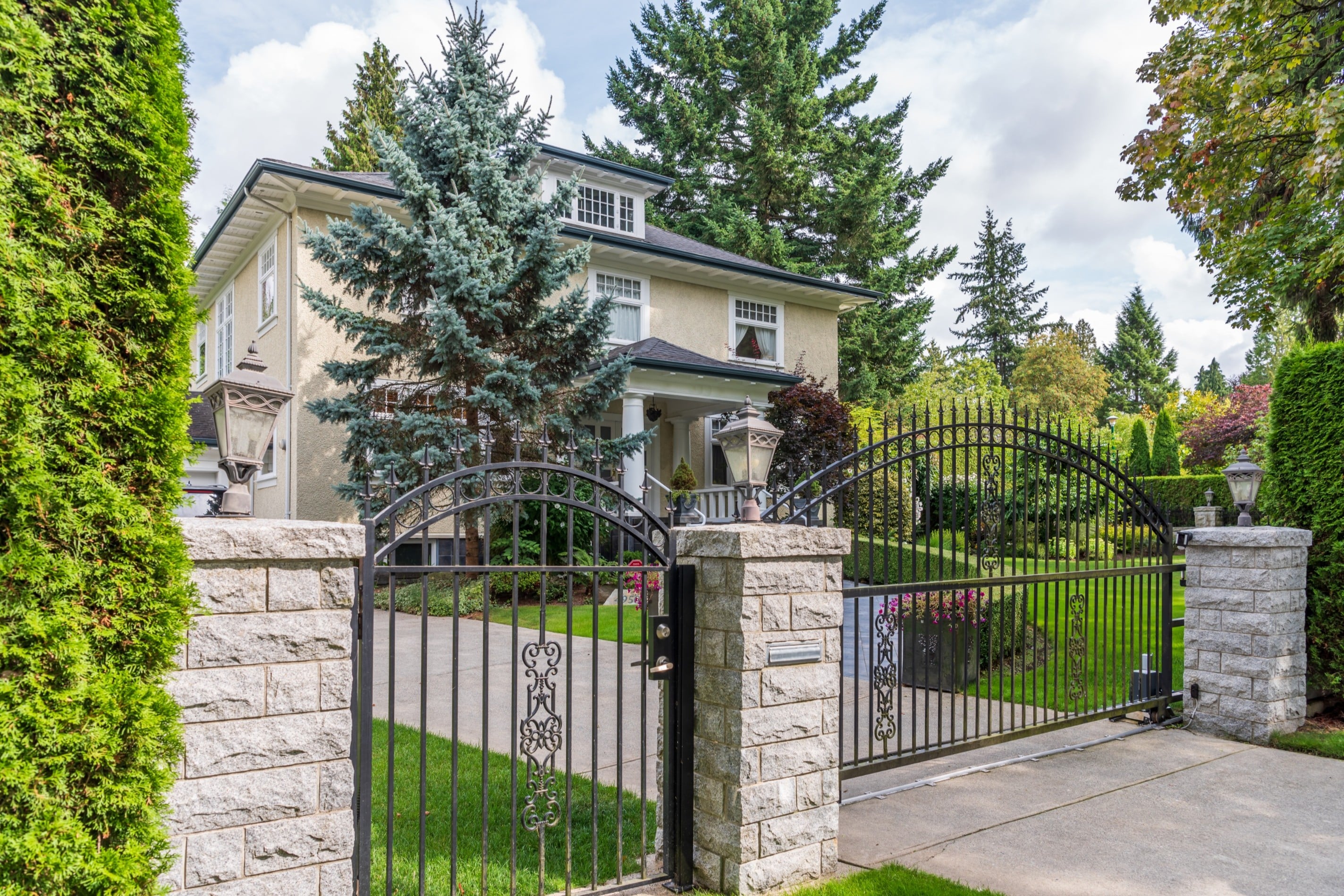 Gated suburban house