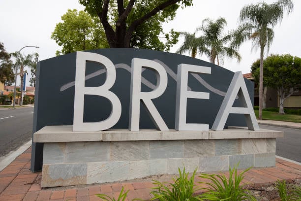 Brea California Public Welcome Sign