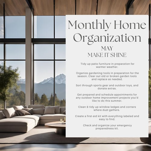 Monthly Home Organization: May – Make It Shine! ☀️🧽🌷