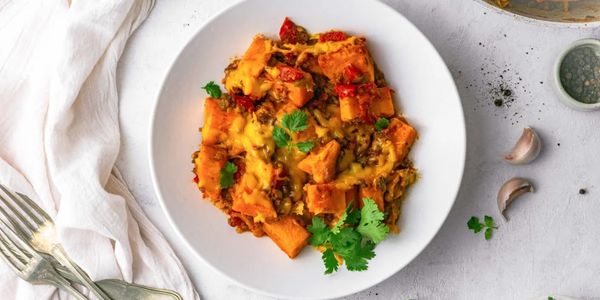Southwest Ground Beef and Sweet Potato Skillet