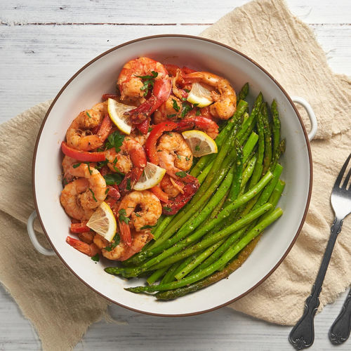 Lemon Garlic Butter Shrimp with Asparagus