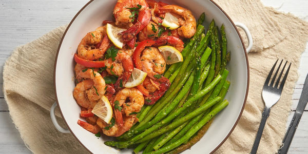 Lemon Garlic Butter Shrimp with Asparagus