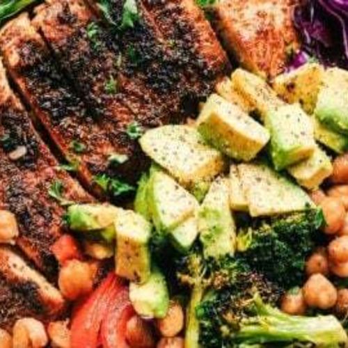 Blackened Chicken Avocado Power Bowls