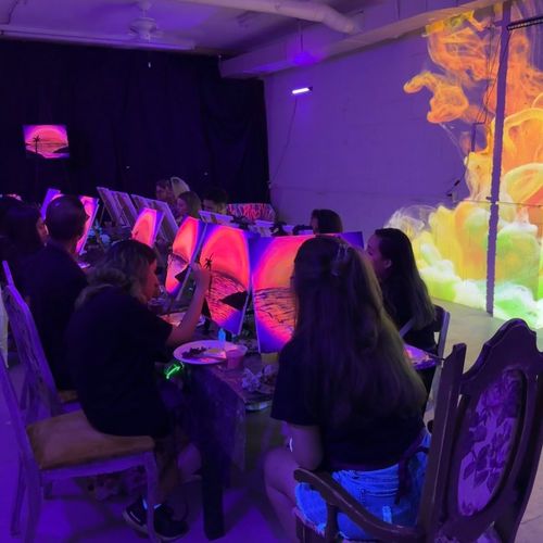 A Glow-in-the-Dark Paint Night at Artbox Studio Gallery