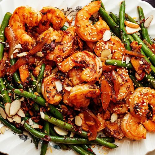 Chile-Crisp Shrimp and Green Beans