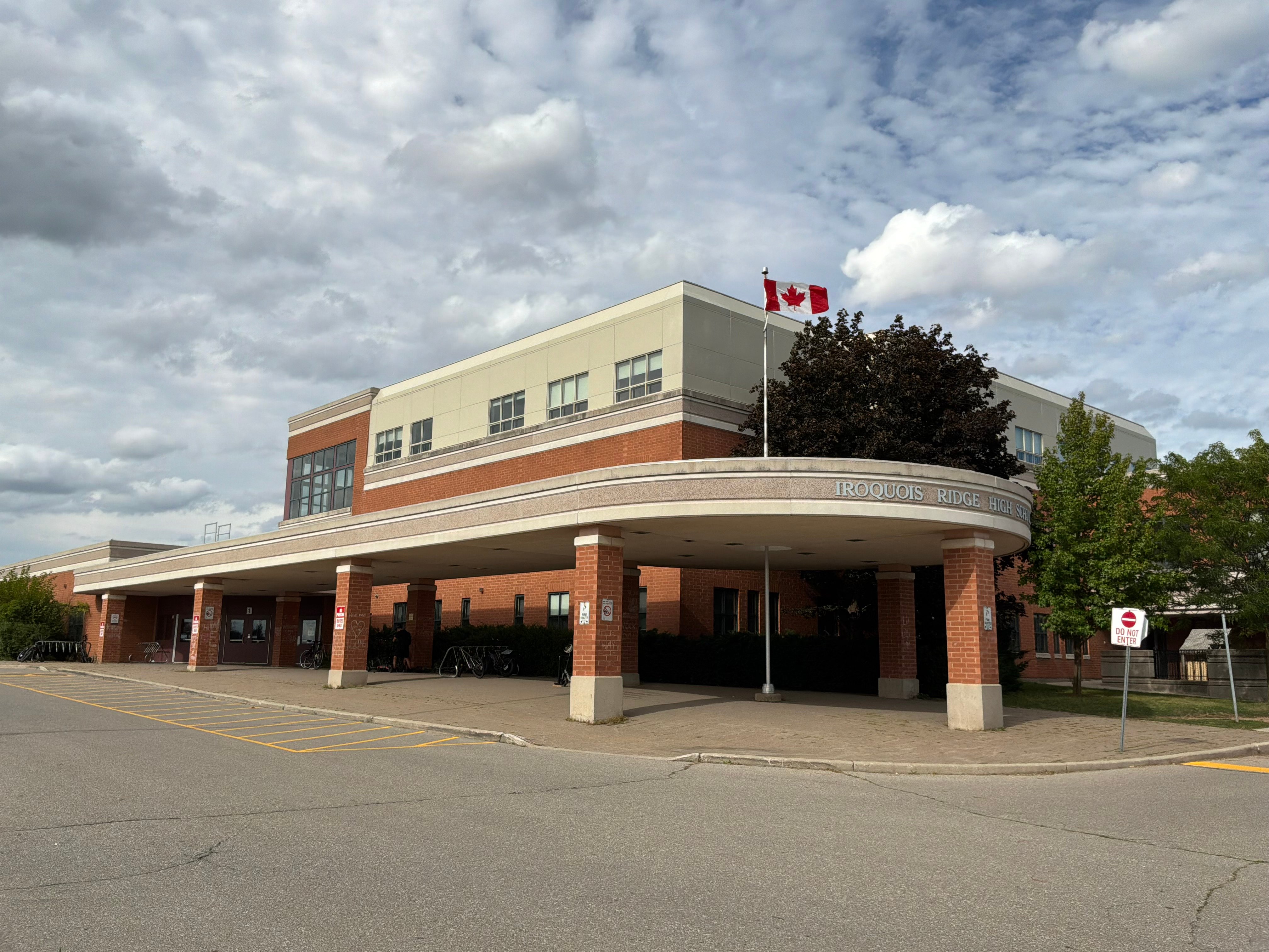 Exterior of Iroquois Ridge High School in Oakville