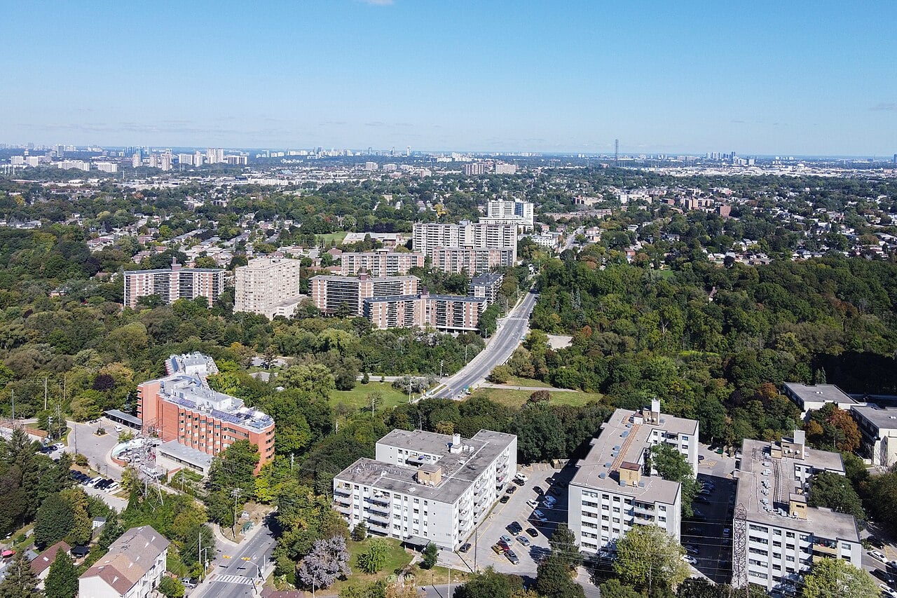 Aerial view of Woodbine Gardens in O'Connor-Parkview, 2023