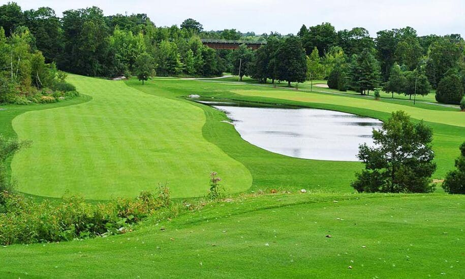 Pond and green space at Remington Parkview Golf and Country Club in Cedarwood, Markham