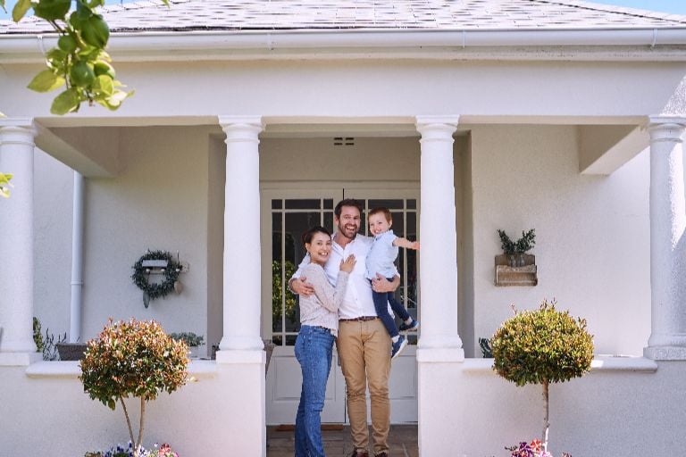 Family that bought a new house