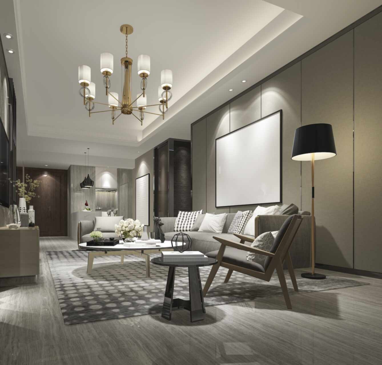 elegant classic living room architectural details
