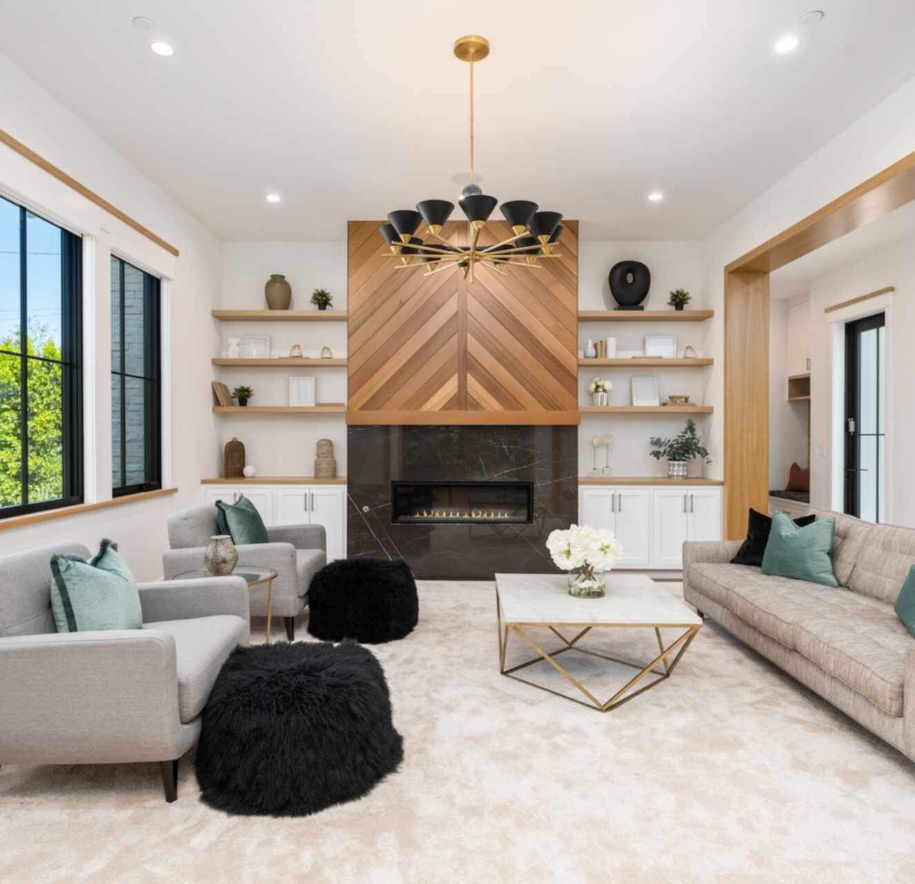 staged luxury living room listing photos