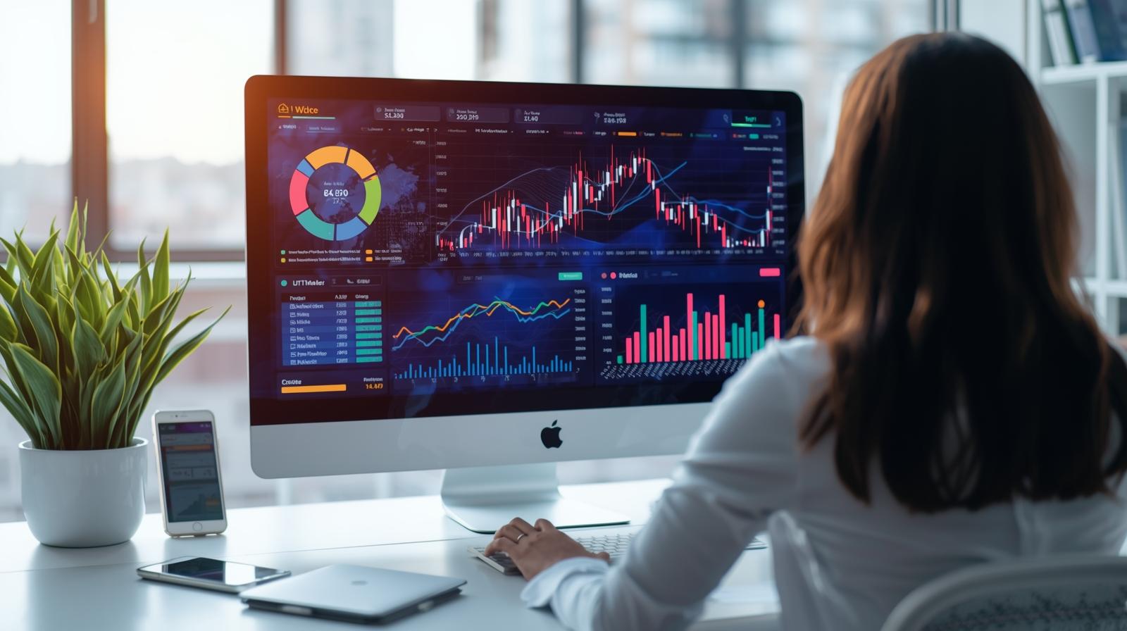 i need a picture of a computer image with rates on it with possibly a person at at desk from the back. it is for my blog picture that is about rates a brighter picture