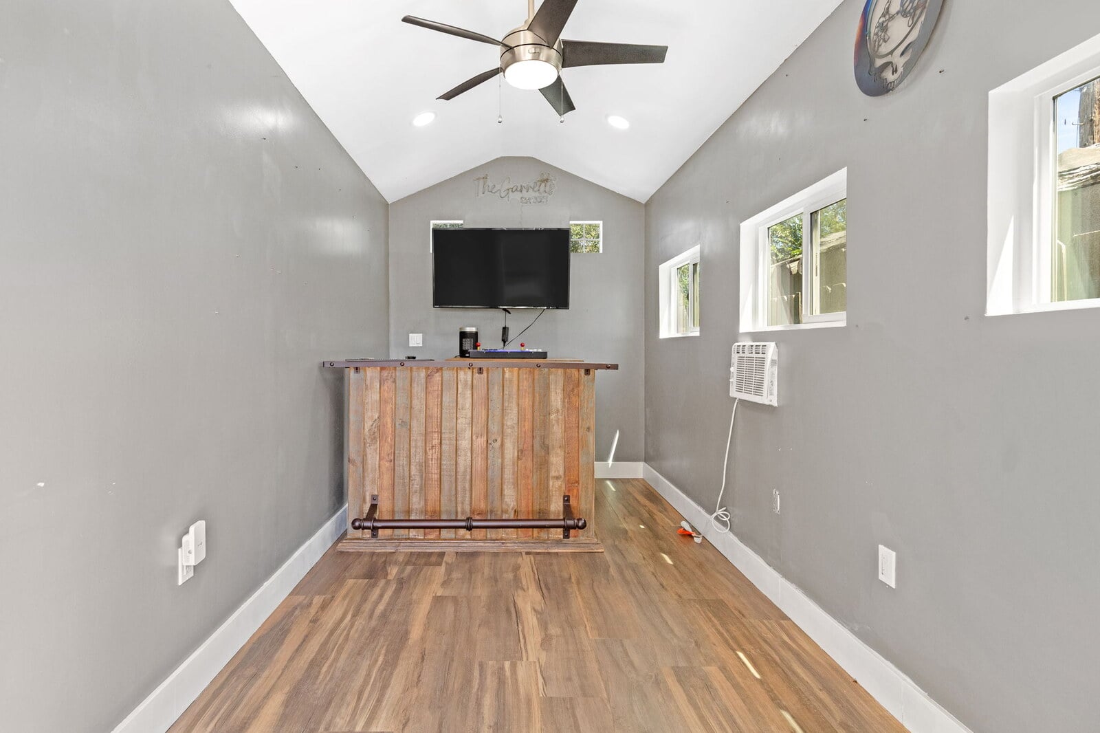 Detached backyard flex room with its own electric and air conditioning at 1424 Tamarac St in Denver's East Colfax neighborhood