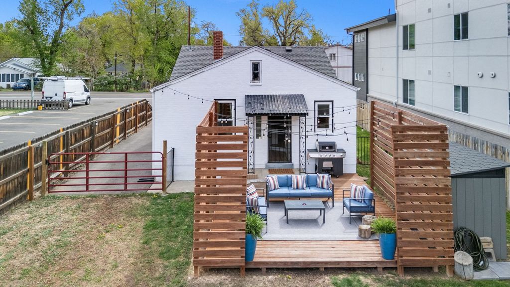 Newly built home on a redeveloped Denver lot with a rear deck