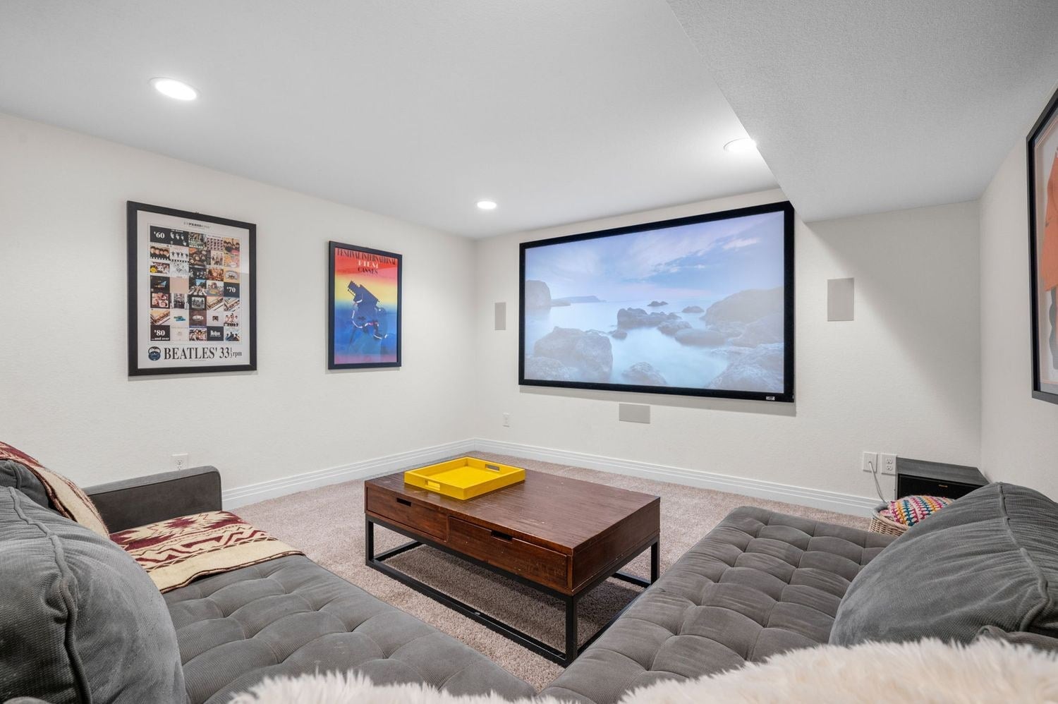 Finished basement in a Denver metro home, the living space Dallas slab-built homes do not have