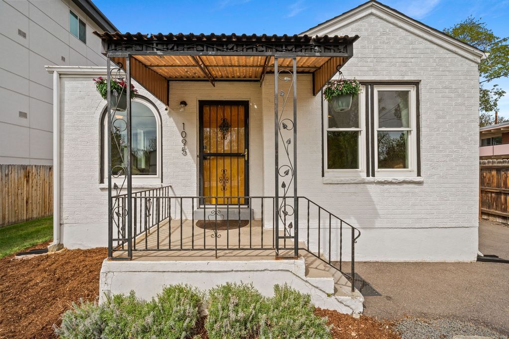 Renovated brick bungalow entry in the Platt Park area of Denver, the kind of home a Bay Area budget buys here