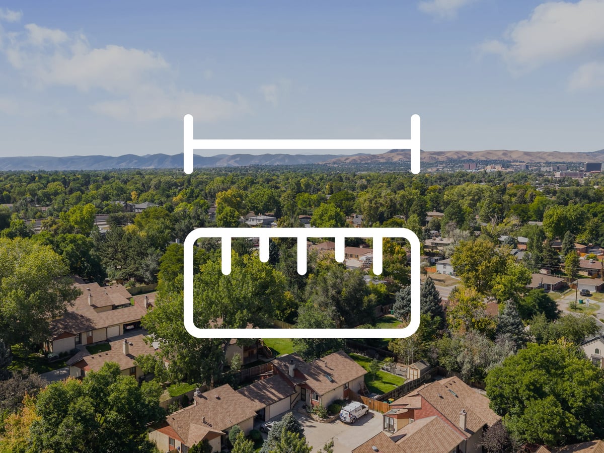 Wheat Ridge, Colorado neighborhood aerial showing Denver metro home and lot sizes compared with Dallas