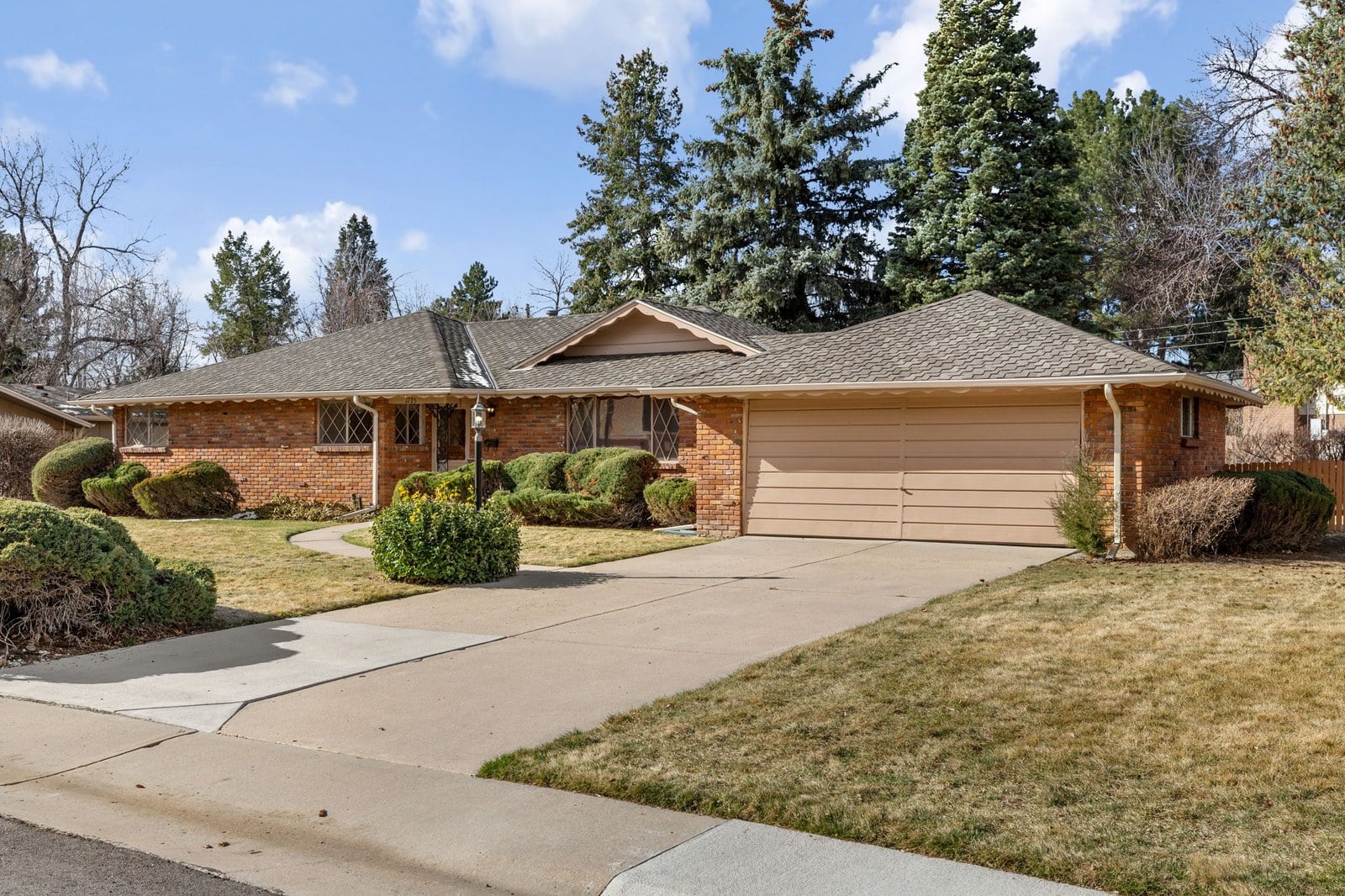 Brick ranch home on a quiet street near downtown Golden, Colorado