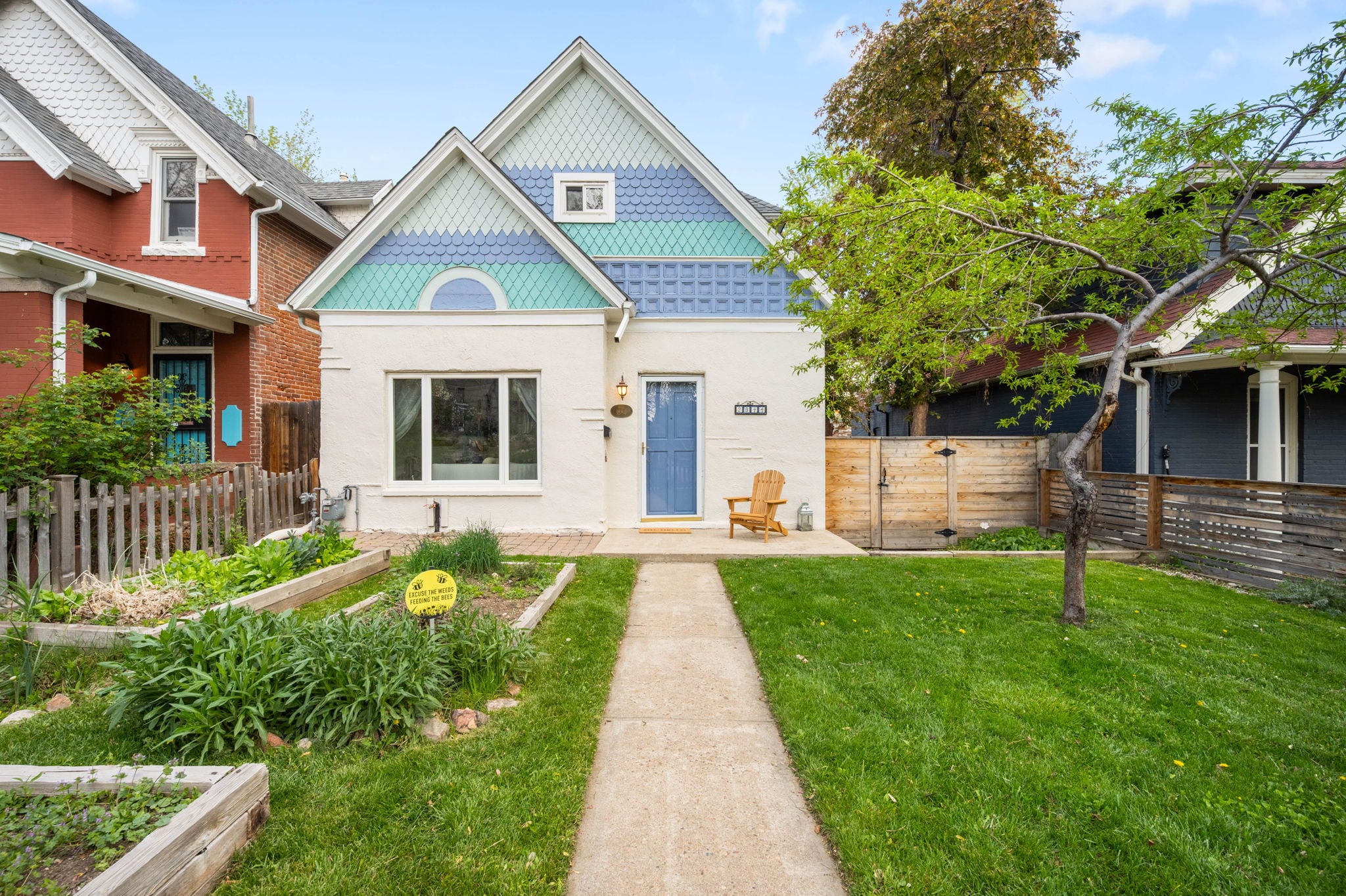 Restored bungalow on a residential street near Tennyson Street in Berkeley, Denver