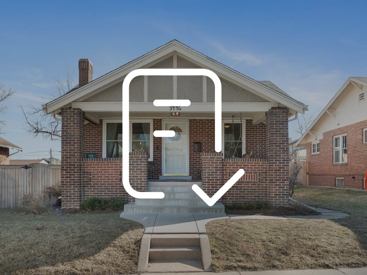 Brick bungalow with a covered front porch, the kind of home buyers tour in Wash Park Denver