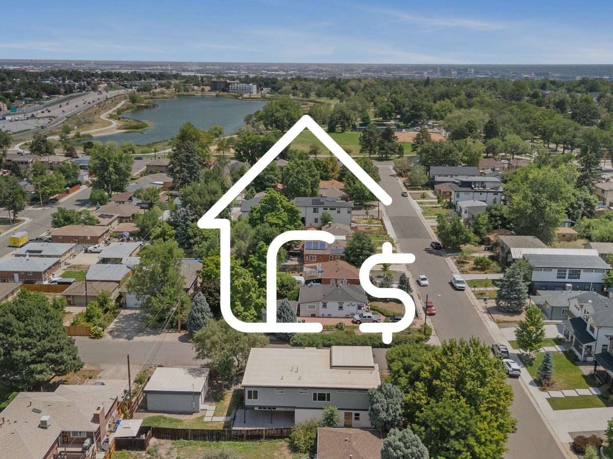 How much is my home worth in Berkeley, Denver: aerial of Berkeley homes near Berkeley Lake
