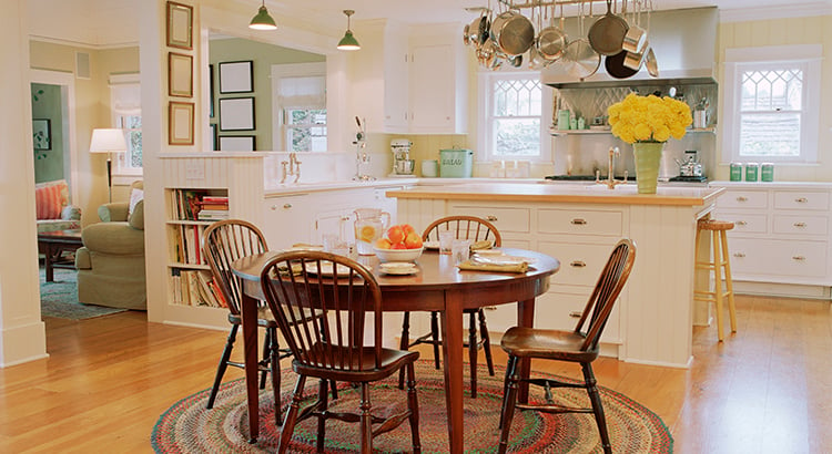 Wooden Table and Chairs in Traditional Kitchen