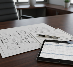 Office desk with paperwork