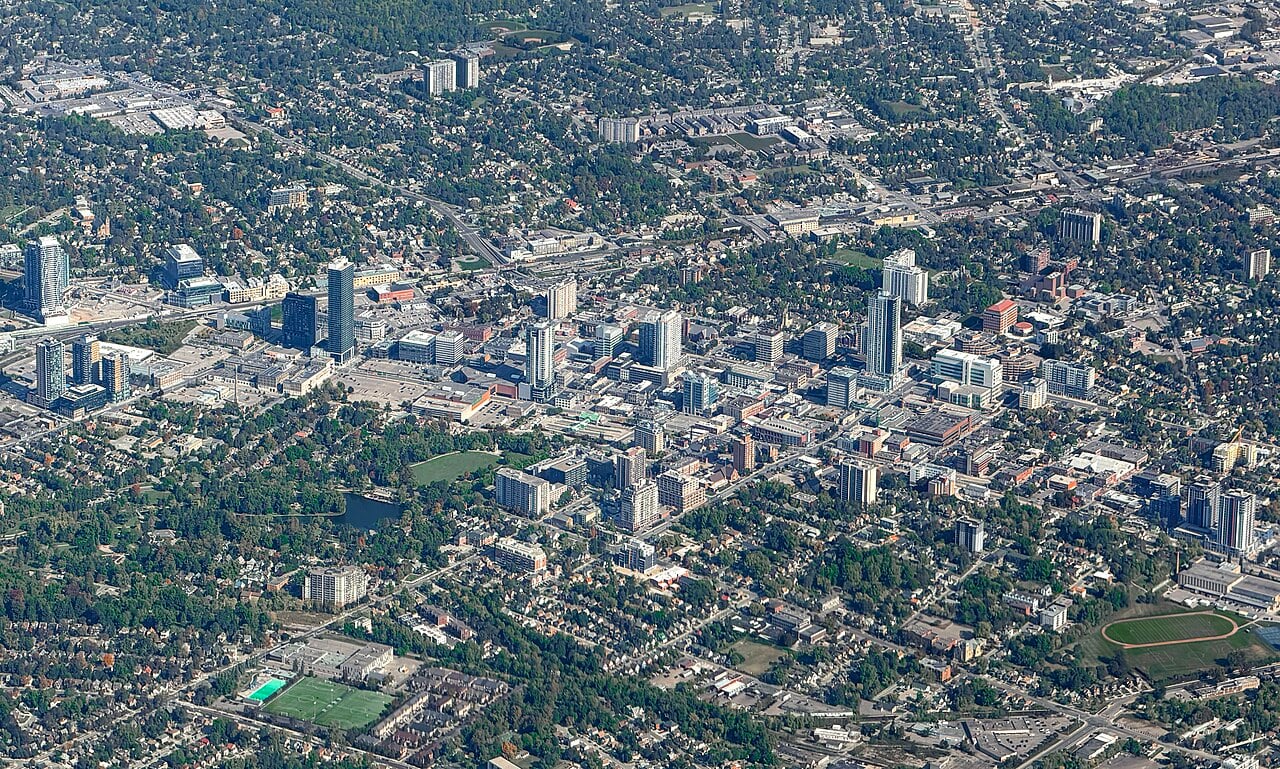 Aerial view of Kitchener, Ontario