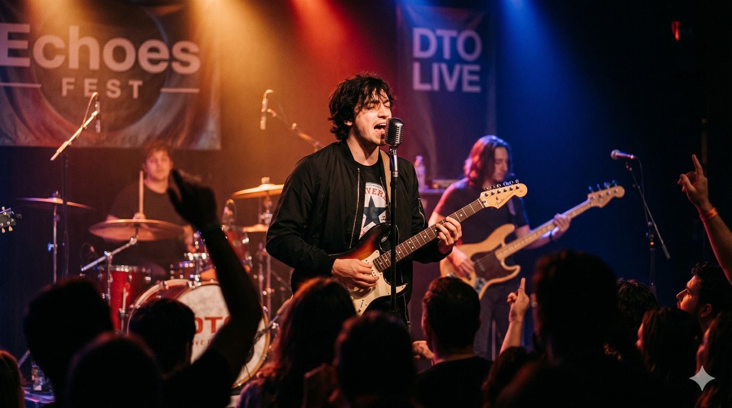 Leo Aether interpretando música en vivo en Orlando