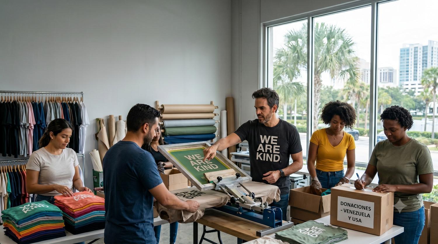 Giovanni Sánchez working alongside his team in an Orlando workshop