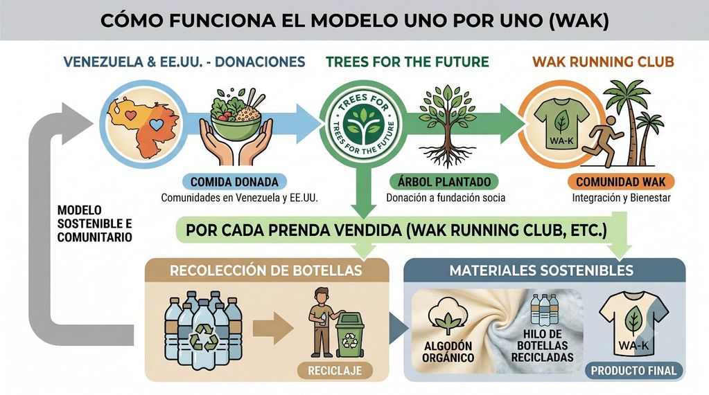infografía que explica el modelo 'Uno por Uno' de We Are Kind