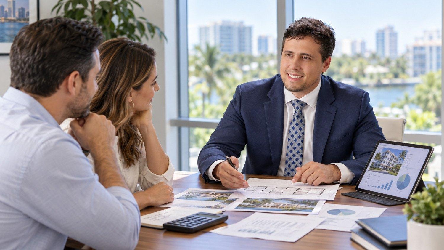 Roberto de Jesus asesora a una pareja de inversionistas inmobiliarios