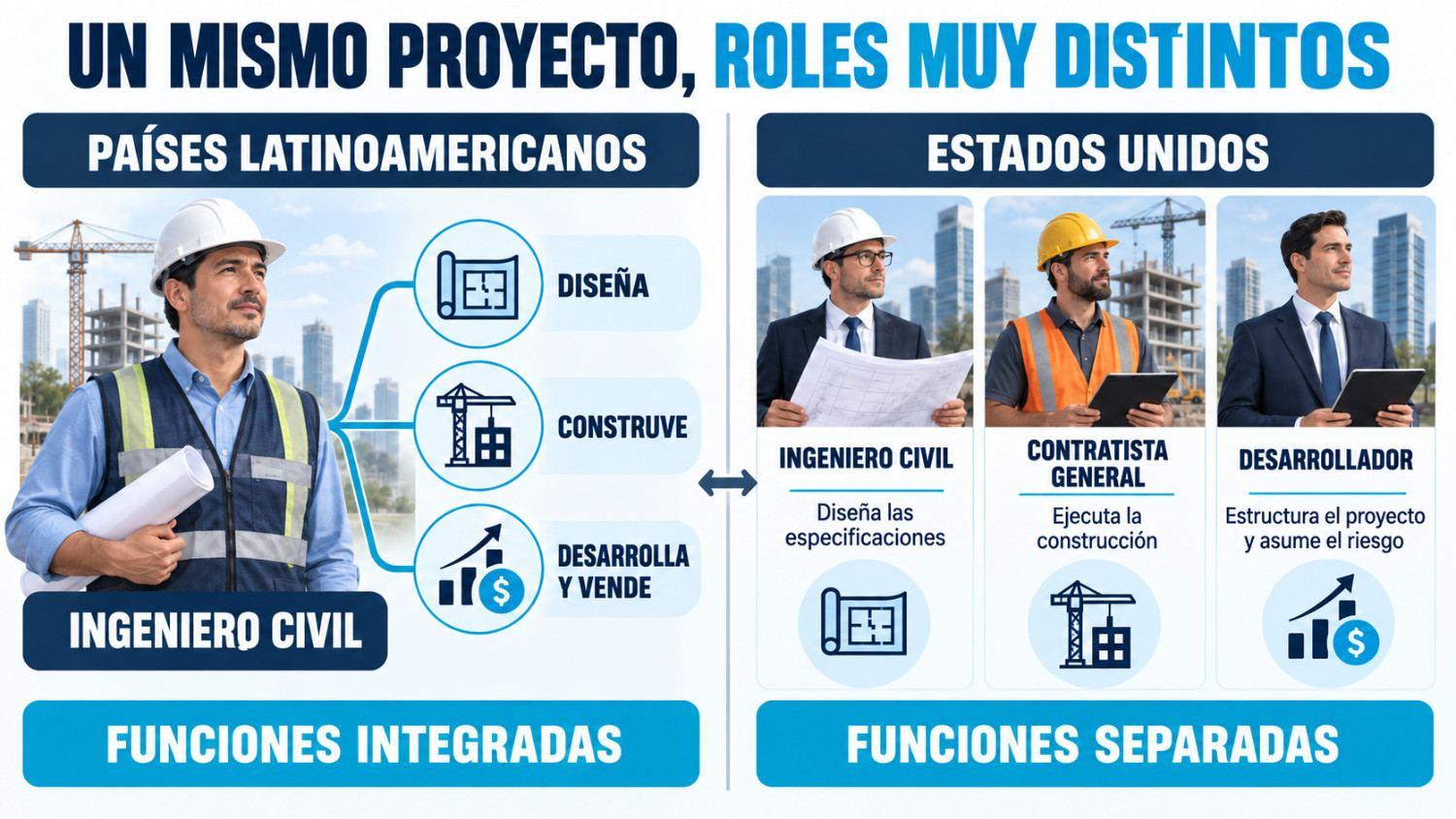 comparación de roles inmobiliarios en Latinoamérica y Estados Unidos