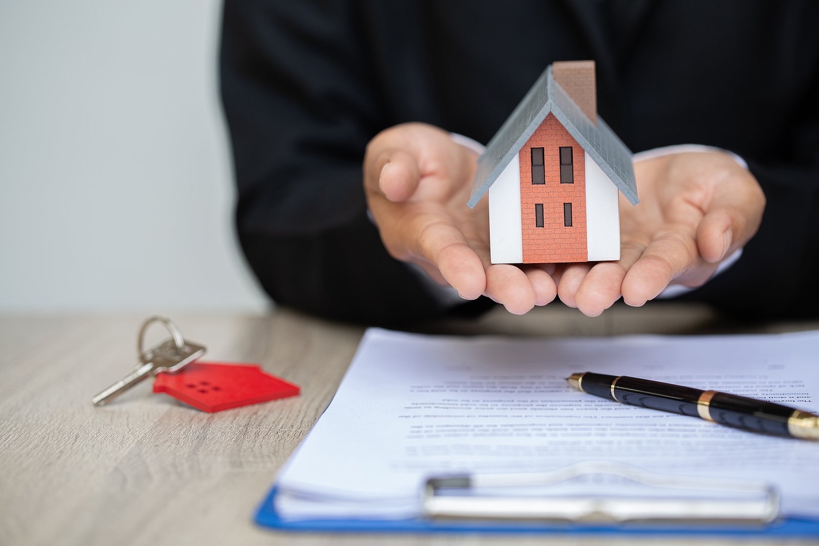 Real Estate Agent Offer House Represented By Model. ,investment