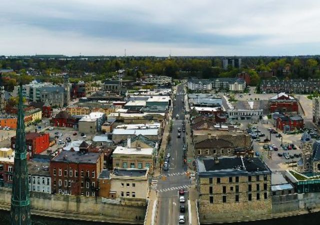 Cambridge -An aerial panorama view of the city of Cambridge, Ontario, Canada-small