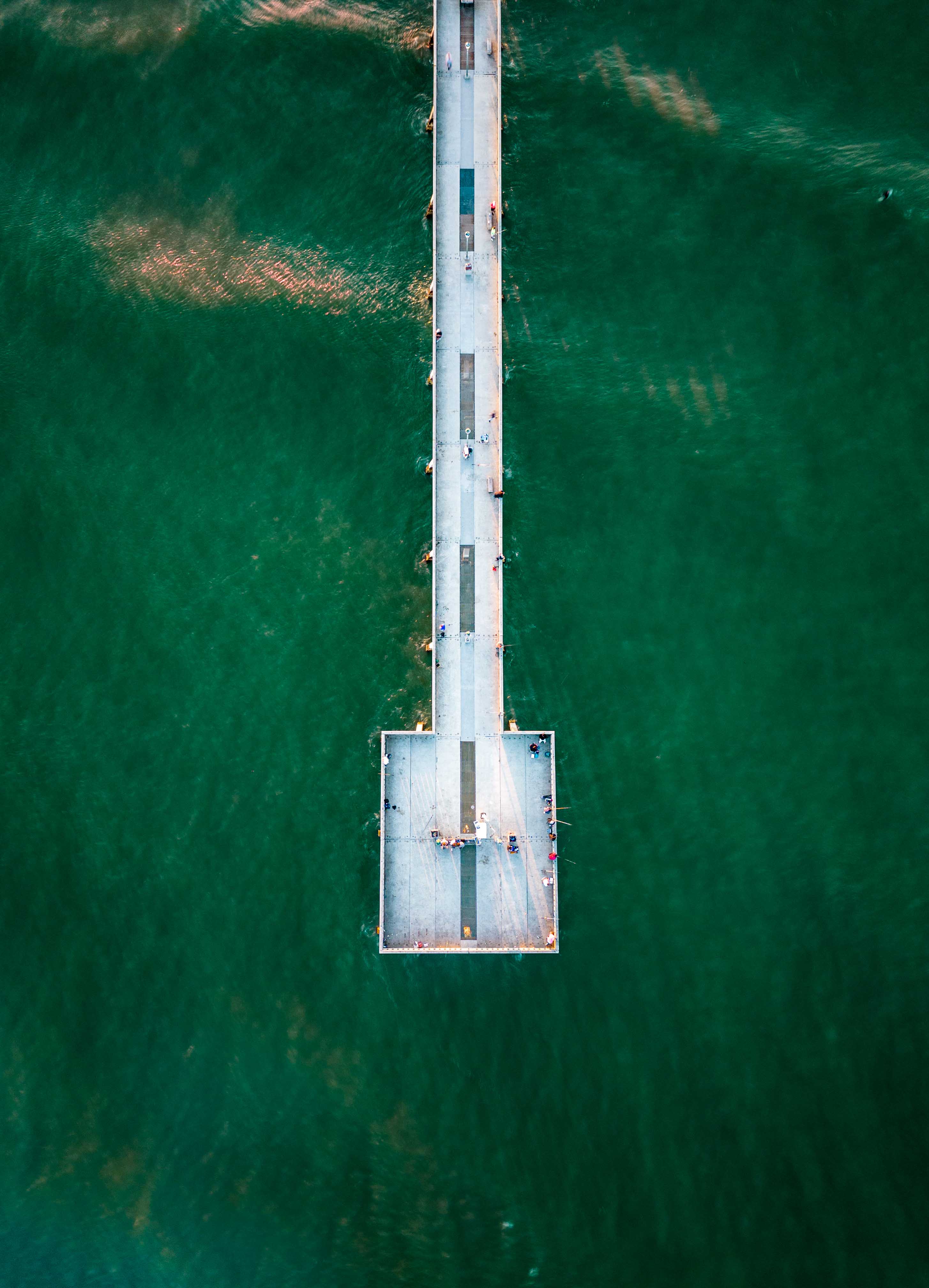 View over the fishing pier in Wrightsville, North Carolina, USA.