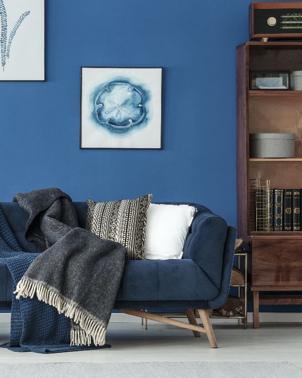 Retro decorated sofa in elegant living room-2