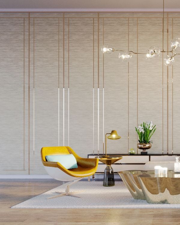 yellow furniture Gold and beige.(1)