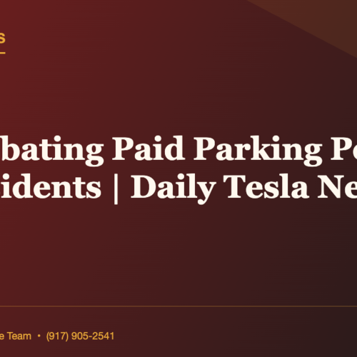 NYC Debating Paid Parking Permits For Residents | Daily Tesla News