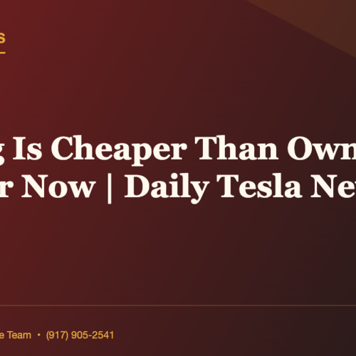 Renting Is Cheaper Than Owning In NYC For Now | Daily Tesla News